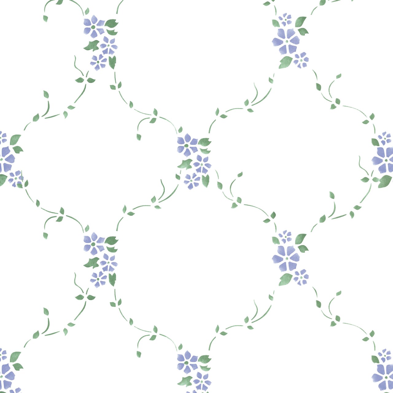 Flower Lattice Wall Stencil | 1058 by Designer Stencils | Floral Stencils | Reusable Art Craft Stencils for Painting on Walls, Canvas, Wood | Reusable Plastic Paint Stencil for Home Makeover | Easy to Use & Clean Art Stencil